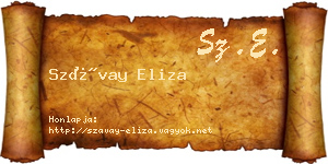 Szávay Eliza névjegykártya